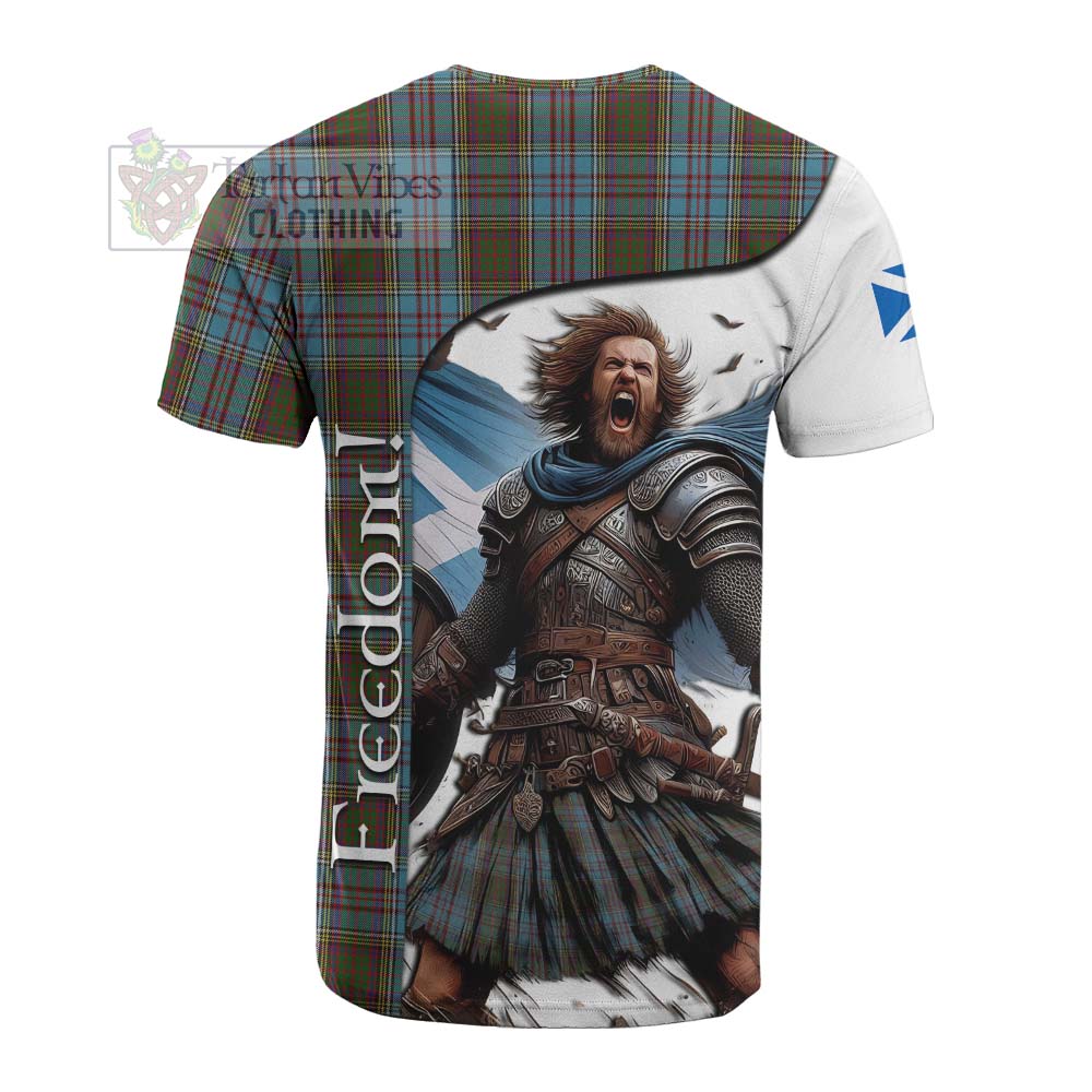 Tartan Vibes Clothing Anderson Crest Tartan Cotton T-shirt Inspired by the Freedom of Scottish Warrior