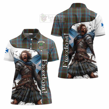 Anderson Crest Tartan Women's Polo Shirt Inspired by the Freedom of Scottish Warrior