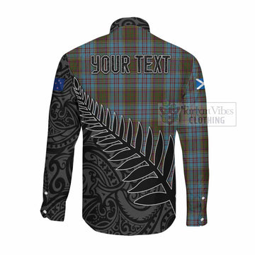 Anderson Crest Tartan Long Sleeve Button Shirt with New Zealand Silver Fern Half Style