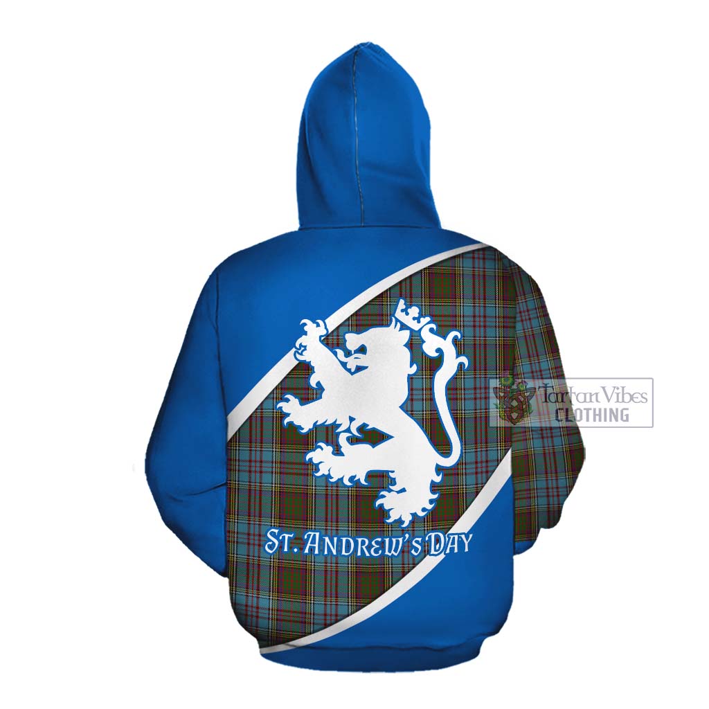 Tartan Vibes Clothing Anderson Family Crest Tartan Cotton Hoodie Celebrate Saint Andrew's Day in Style