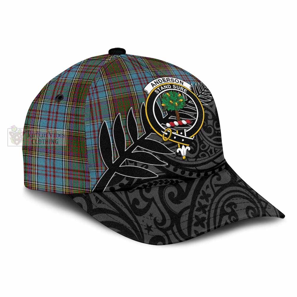 Tartan Vibes Clothing Anderson Tartan Classic Cap with New Zealand Silver Fern Half Style