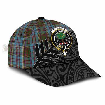 Anderson Crest Tartan Classic Cap with New Zealand Silver Fern Half Style