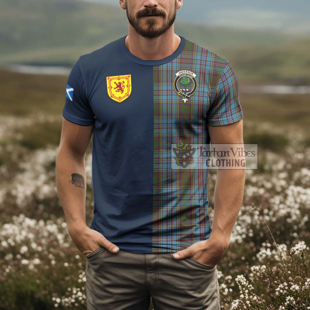 Tartan Vibes Clothing Anderson Tartan T-Shirt Alba with Scottish Lion Royal Arm Half Style