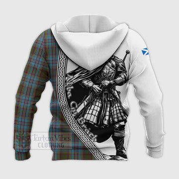 Anderson Tartan Clan Crest Knitted Hoodie with Highlander Warrior Celtic Style