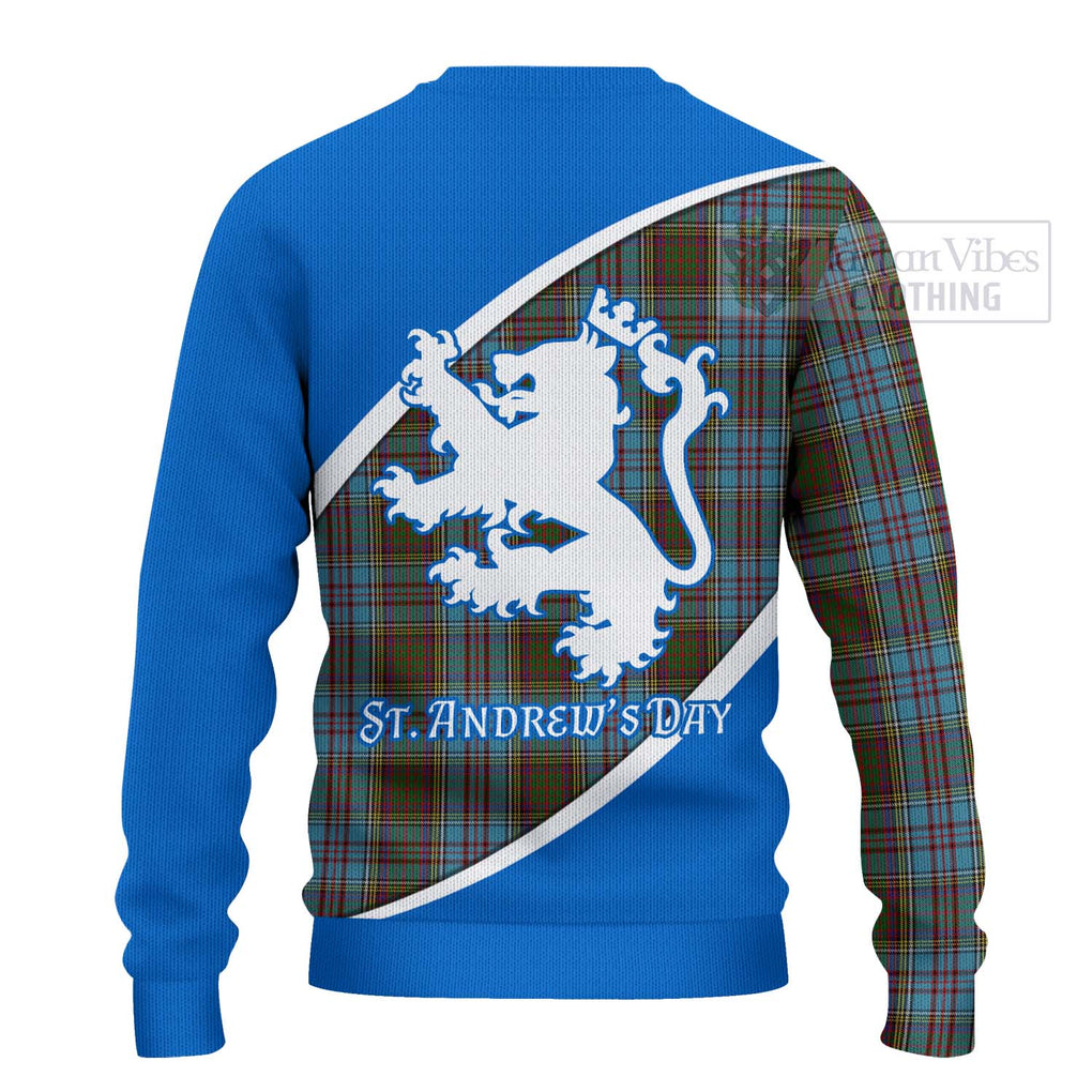 Tartan Vibes Clothing Anderson Family Crest Tartan Knitted Sweater Celebrate Saint Andrew's Day in Style