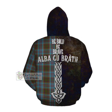 Anderson Tartan Family Crest Cotton Hoodie Alba Gu Brath Be Brave Lion Ancient Style Pullover Hoodie - Tartan Vibes Clothing