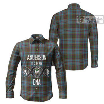 Anderson Tartan Long Sleeve Button Shirt with Family Crest DNA In Me Style