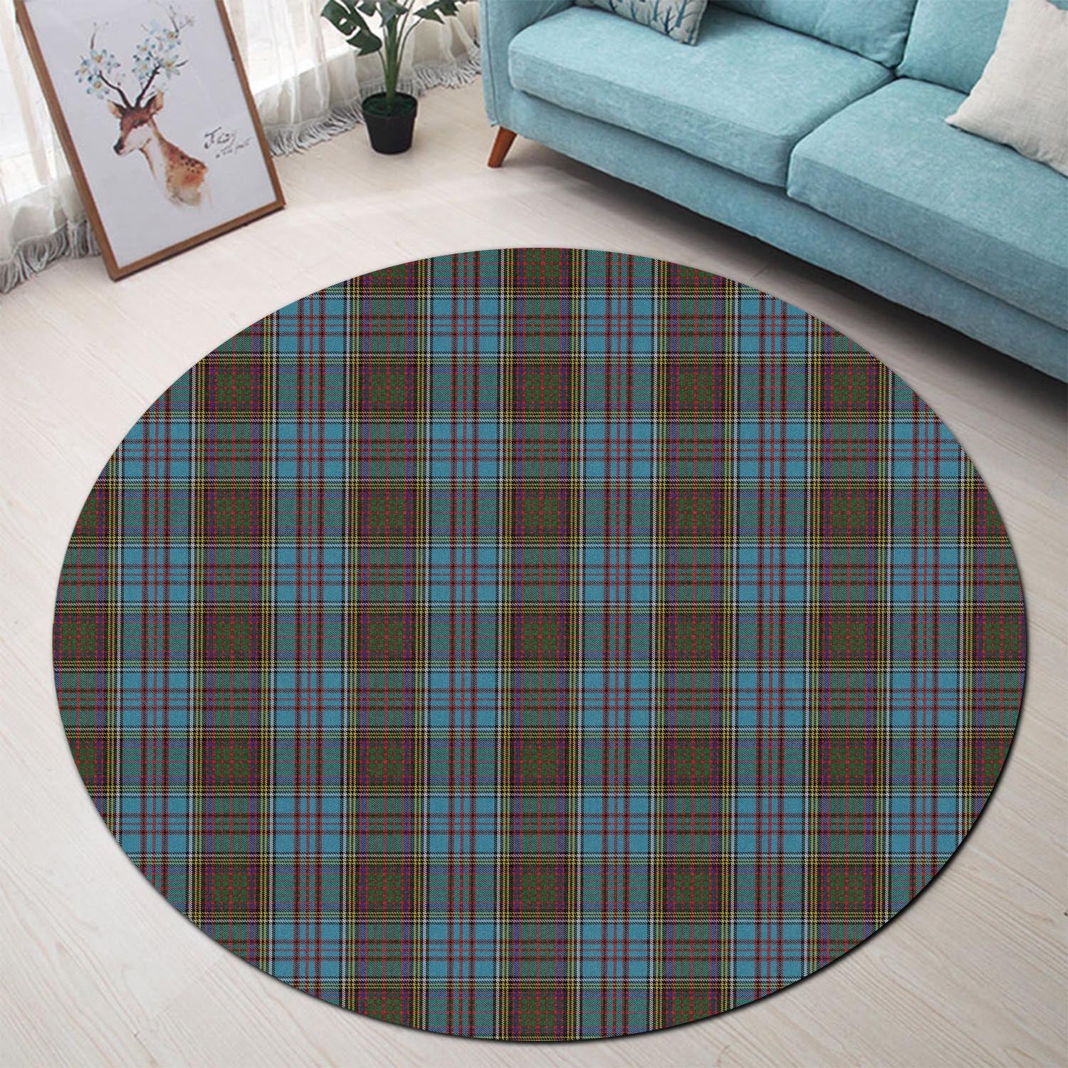 Anderson Tartan Round Rug - Tartanvibesclothing