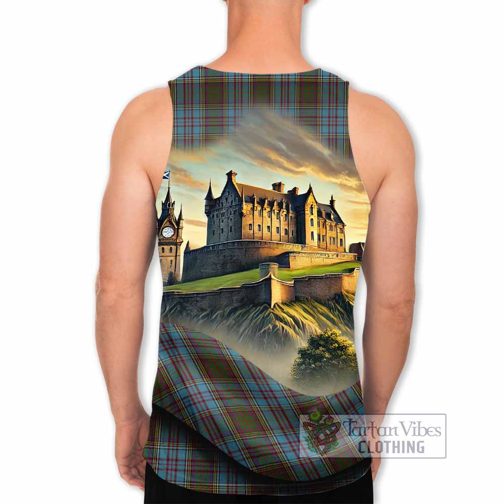 Anderson Tartan Family Crest Men's Tank Top with Scottish Ancient Castle Style - Tartan Vibes Clothing