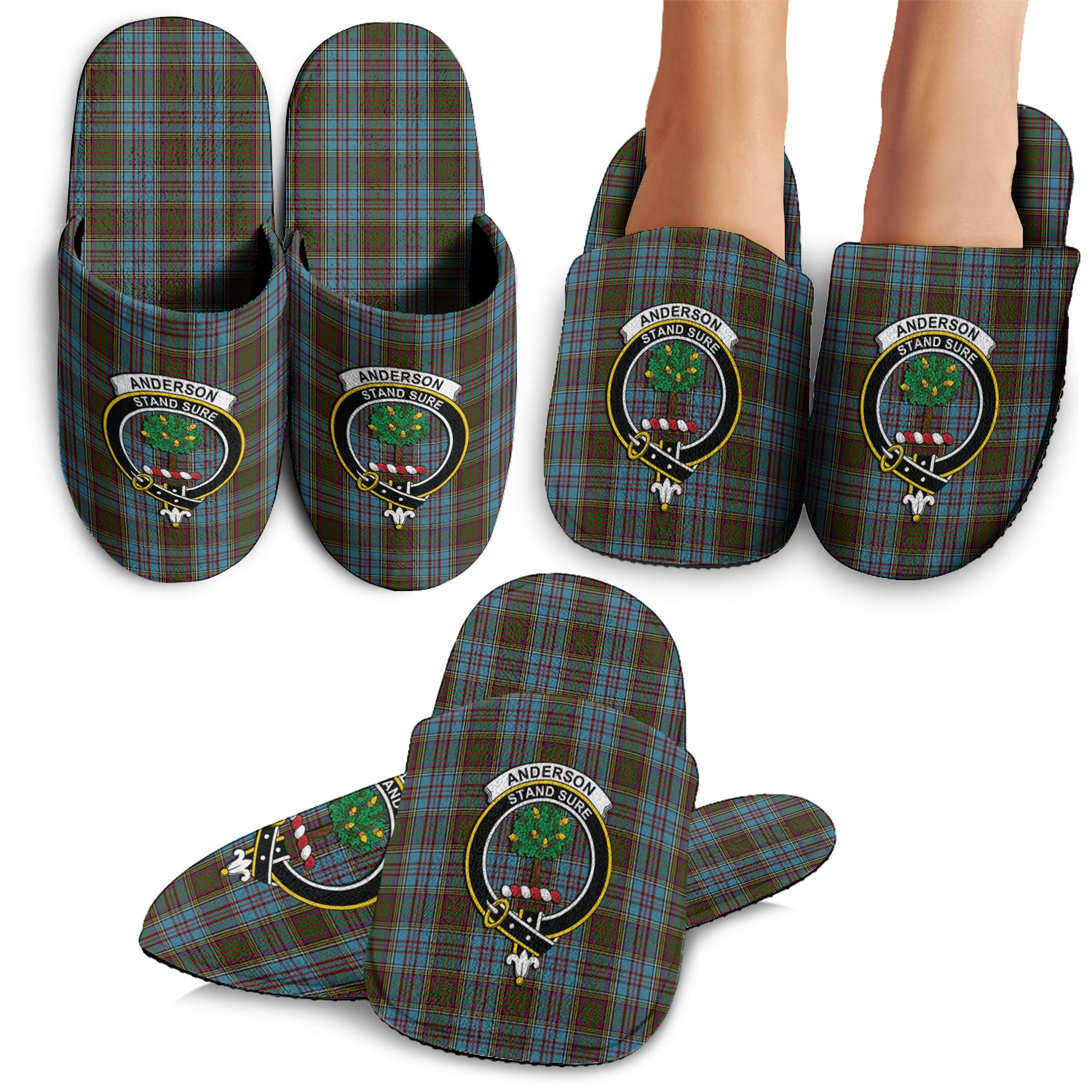 Anderson Tartan Home Slippers with Family Crest - Tartanvibesclothing