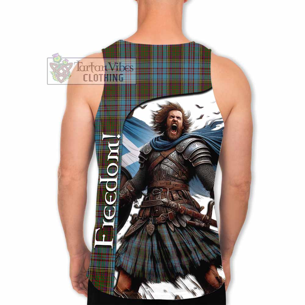 Tartan Vibes Clothing Anderson Crest Tartan Men's Tank Top Inspired by the Freedom of Scottish Warrior