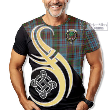 Anderson Tartan T-Shirt with Family Crest and Celtic Symbol Style