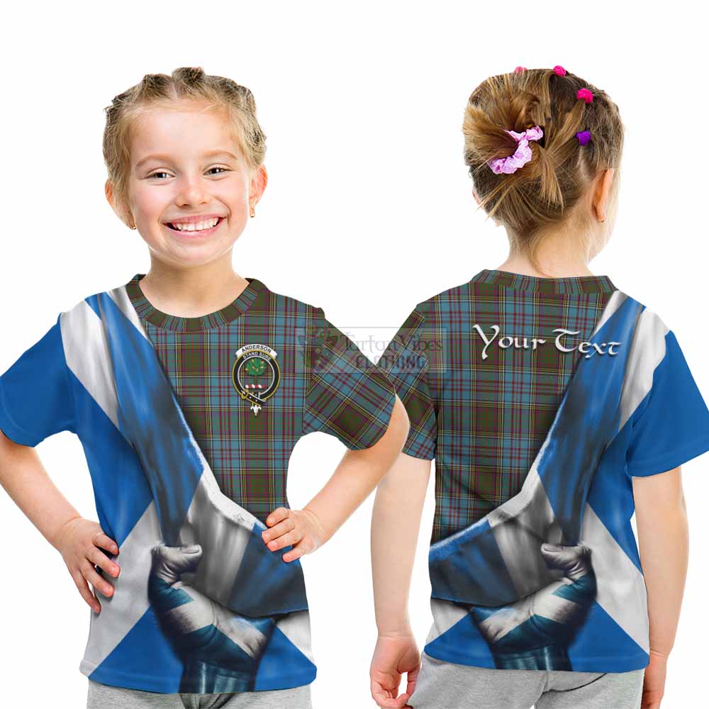 Tartan Vibes Clothing Anderson Tartan Kid T-Shirt with Family Crest Scotland Patriotic Style