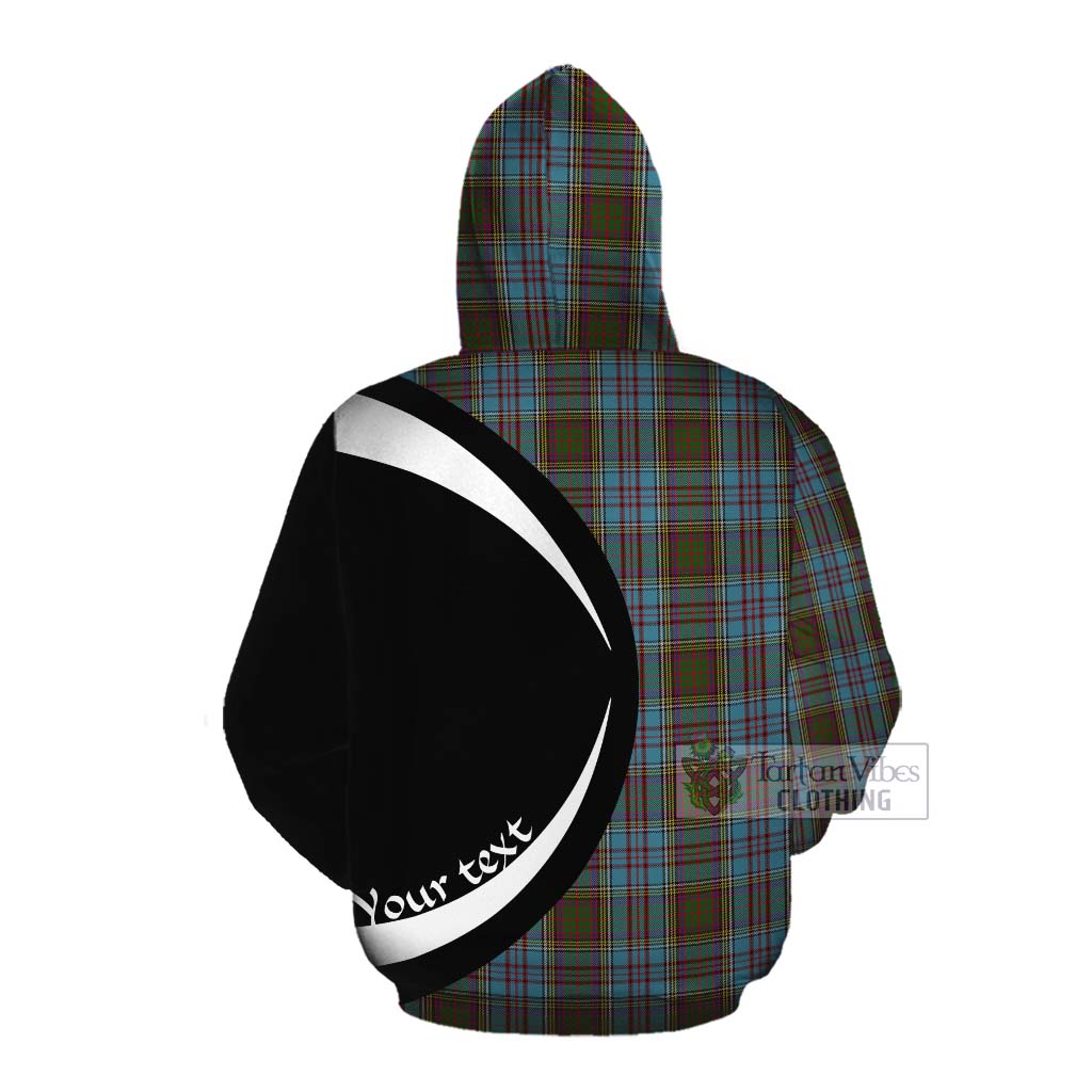 Tartan Vibes Clothing Anderson Tartan Cotton Hoodie with Family Crest Circle Style