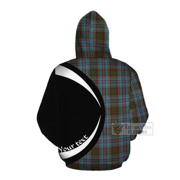 Anderson Tartan Cotton Hoodie with Family Crest Circle Style