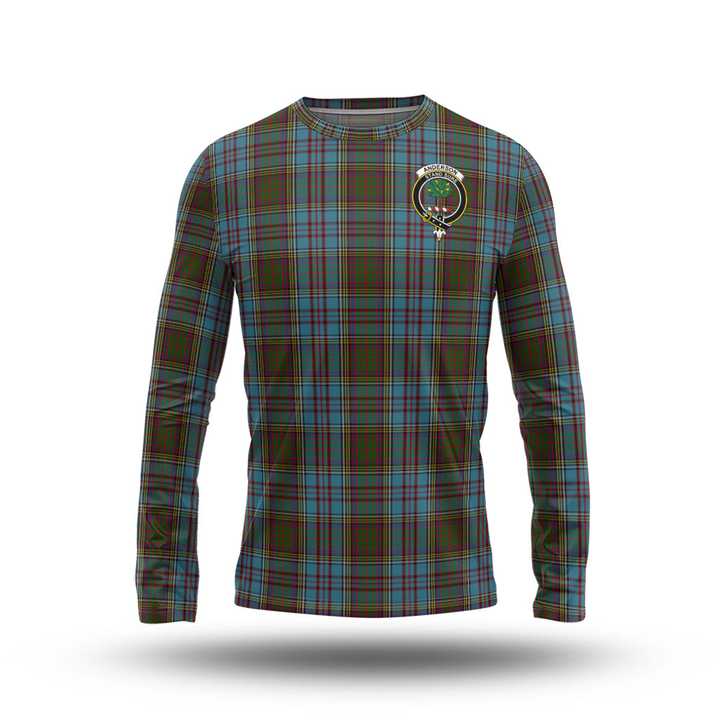 Anderson Tartan Long Sleeve T-Shirt with Family Crest - Tartanvibesclothing