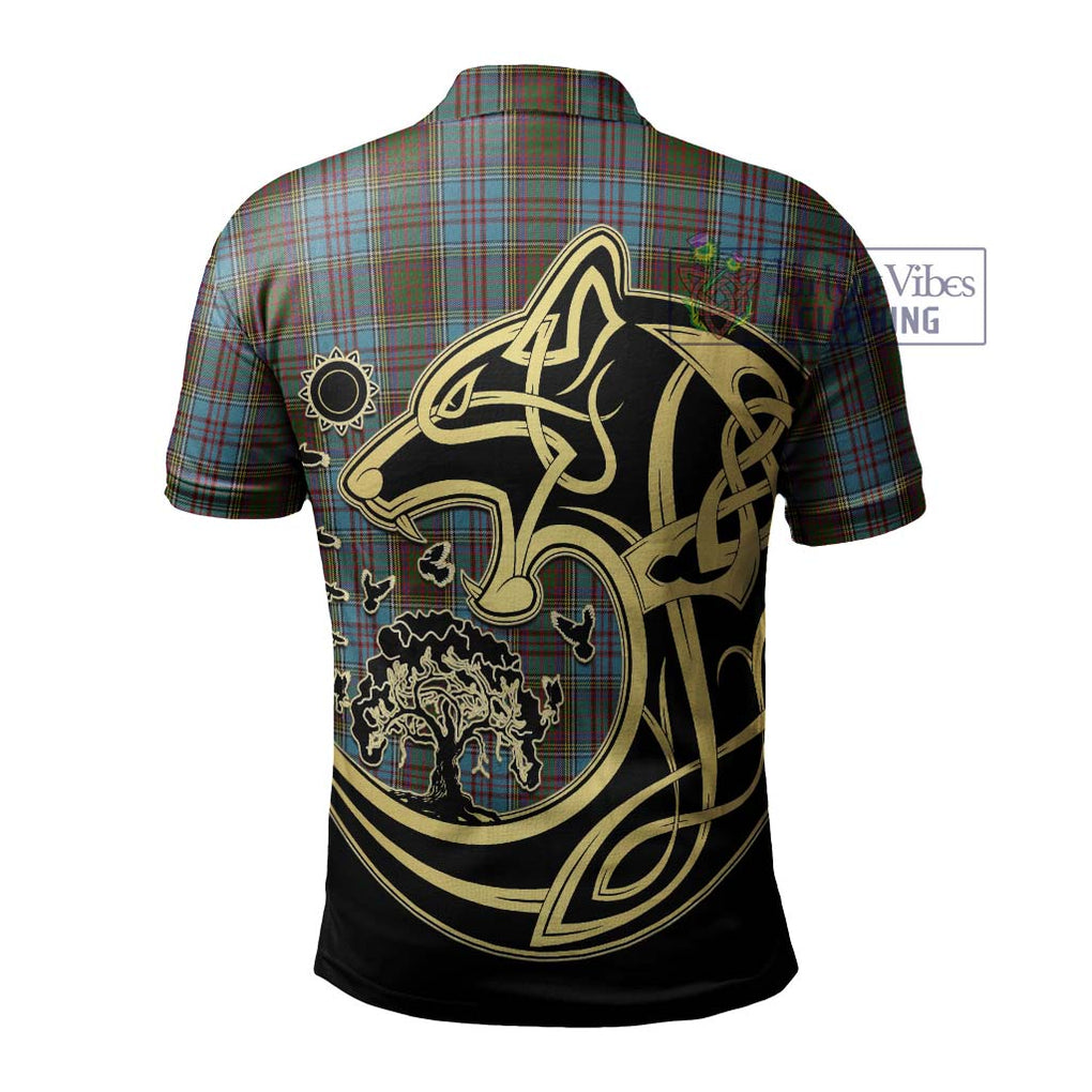 Anderson Tartan Polo Shirt with Family Crest Celtic Wolf Style - Tartanvibesclothing Shop