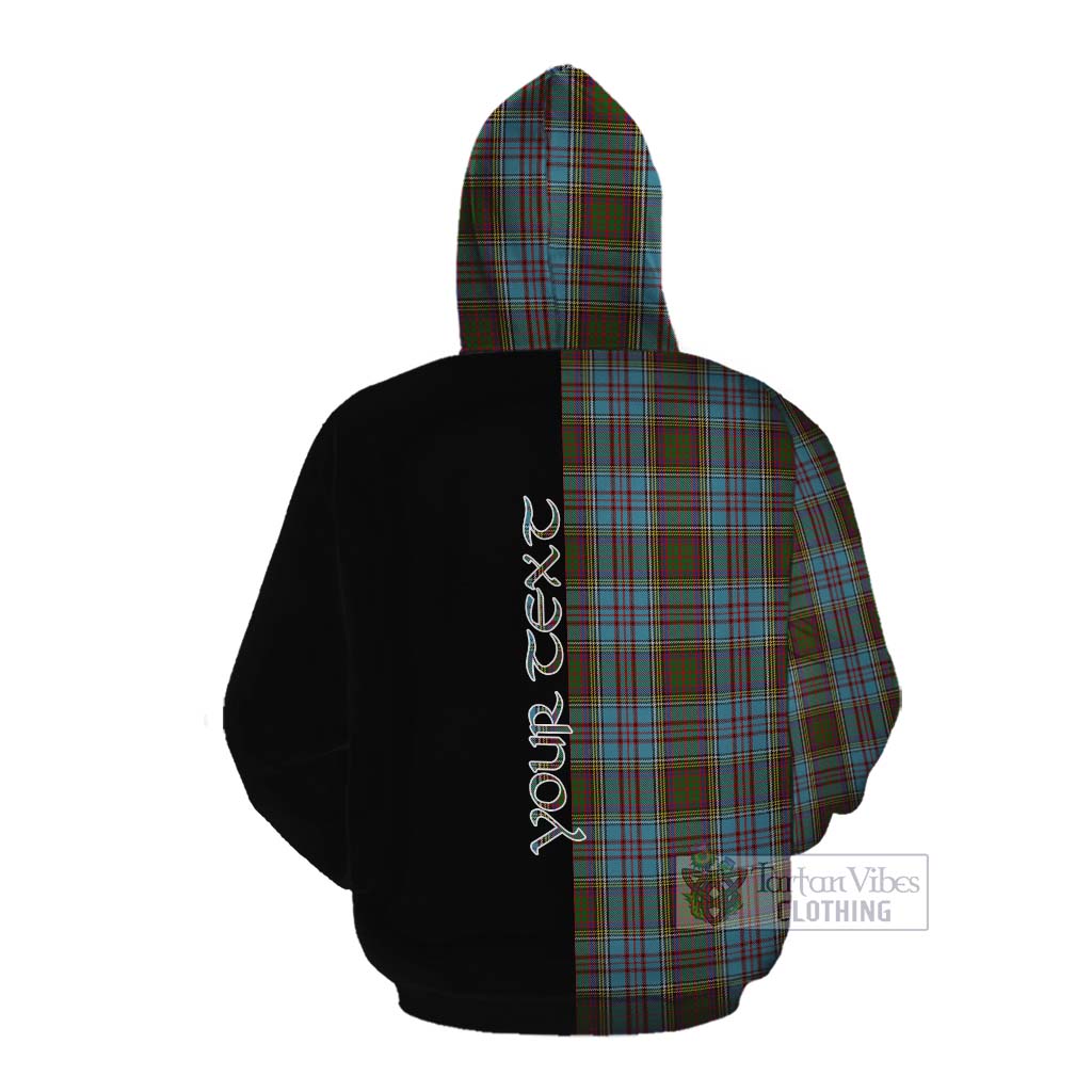 Tartan Vibes Clothing Anderson Tartan Cotton Hoodie with Family Crest and Half Of Me Style