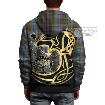 Anderson Tartan Hoodie with Family Crest Celtic Wolf Style