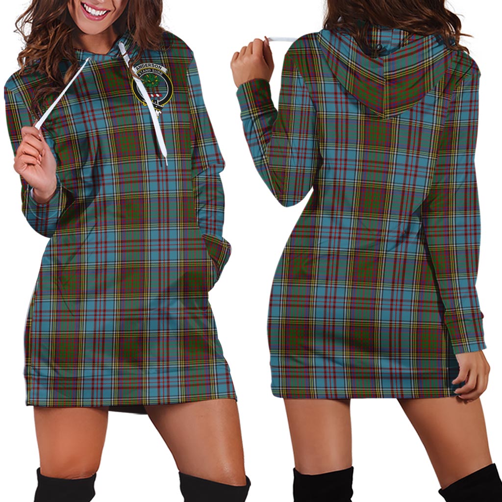 Anderson Tartan Hoodie Dress with Family Crest - Tartan Vibes Clothing