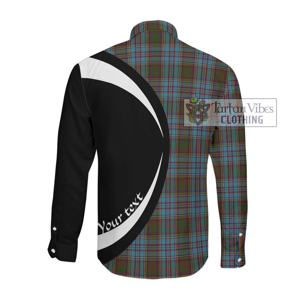 Tartan Vibes Clothing Anderson Tartan Long Sleeve Button Up with Family Crest Circle Style