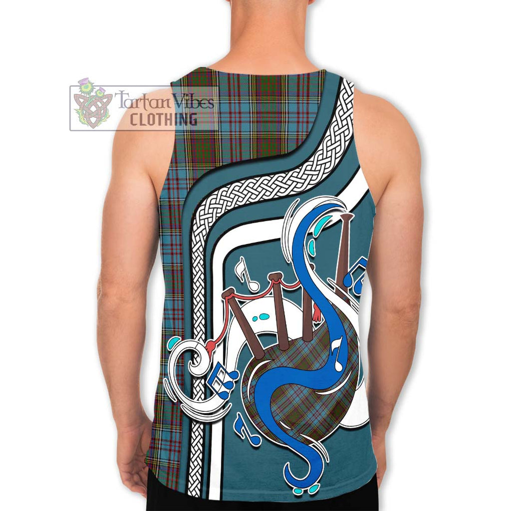 Anderson Tartan Men's Tank Top with Epic Bagpipe Style - Tartanvibesclothing Shop