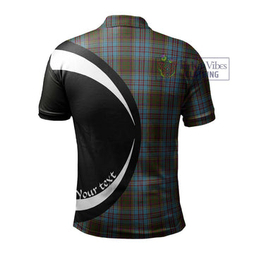 Anderson Tartan Men's Polo Shirt with Family Crest Circle Style