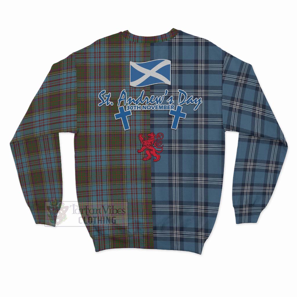 Tartan Vibes Clothing Anderson Tartan Sweatshirt Happy St. Andrew's Day Half Tartan Style