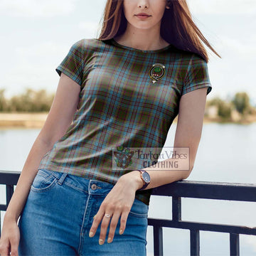 Anderson Tartan Cotton T-Shirt with Family Crest