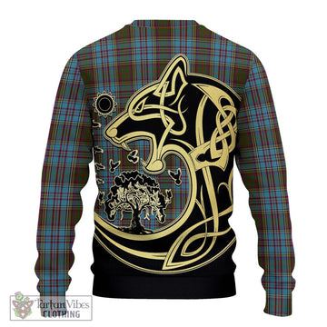 Anderson Tartan Ugly Sweater with Family Crest Celtic Wolf Style