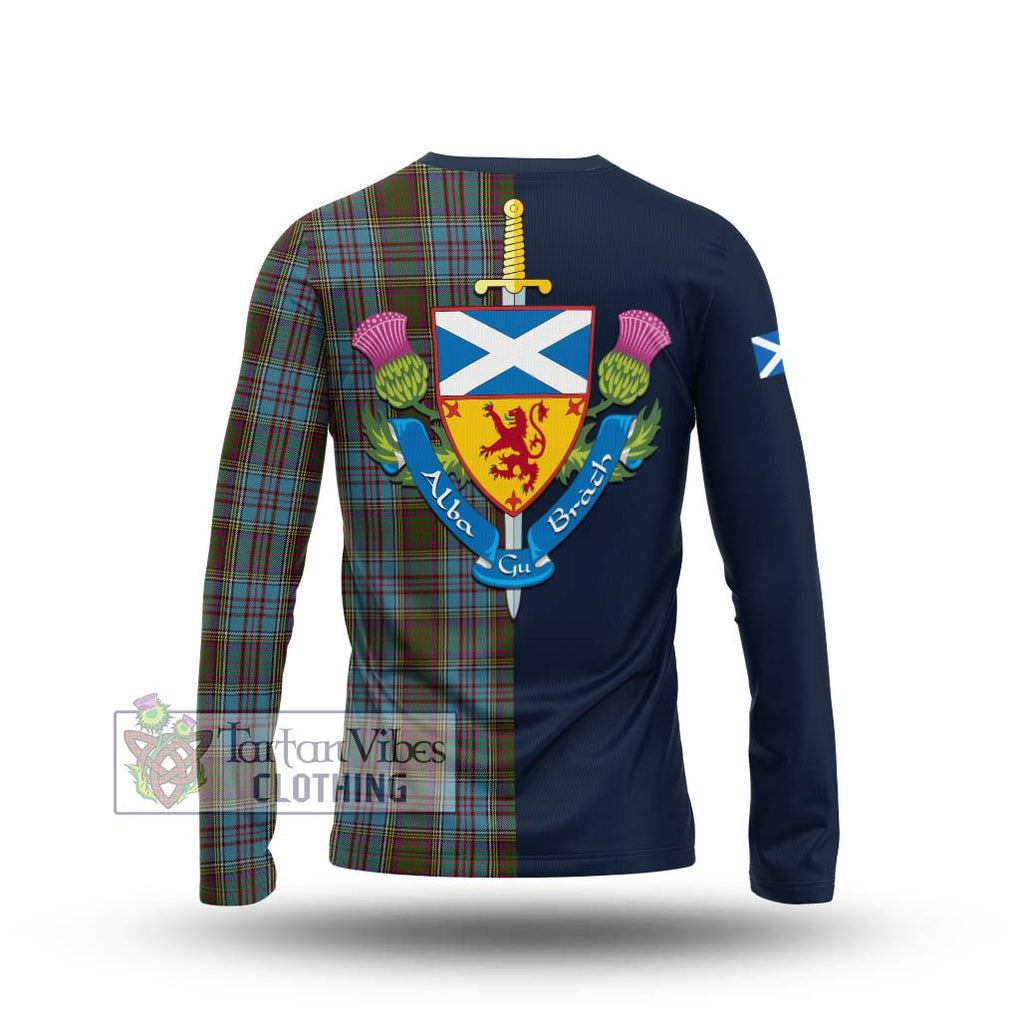 Tartan Vibes Clothing Anderson Tartan Long Sleeve T-Shirt with Scottish Lion Royal Arm Half Style