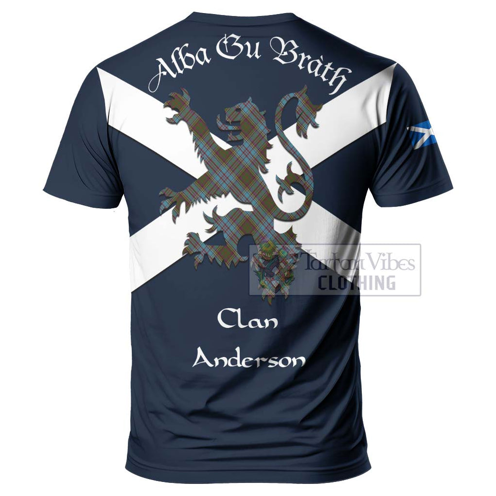 Tartan Vibes Clothing Anderson Tartan Lion Rampant T-Shirt – Proudly Display Your Heritage with Alba Gu Brath and Clan Name