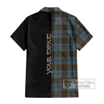 Anderson Tartan Short Sleeve Button Shirt with Family Crest and Half Of Me Style