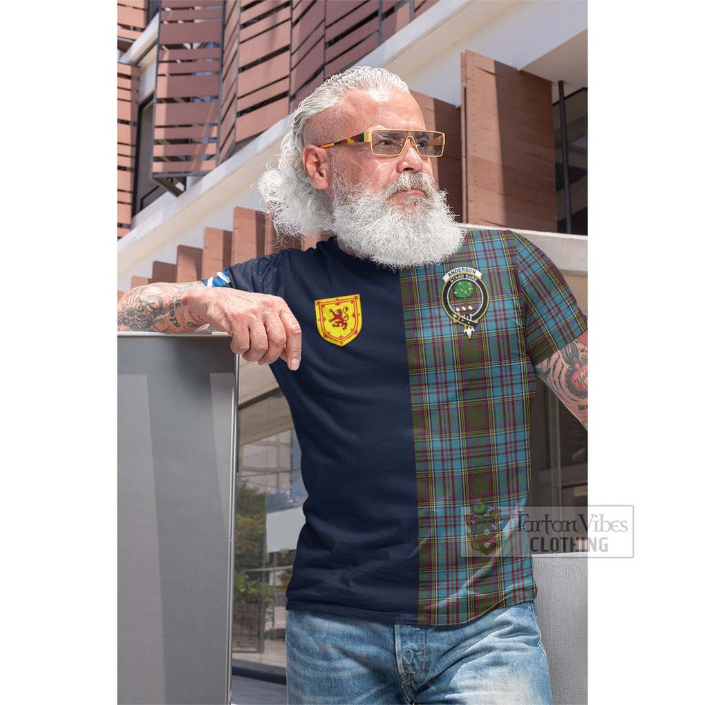 Tartan Vibes Clothing Anderson Tartan Cotton T-shirt with Scottish Lion Royal Arm Half Style