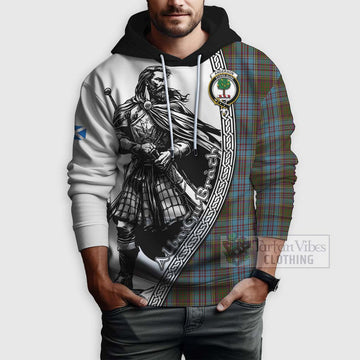 Anderson Tartan Clan Crest Hoodie with Highlander Warrior Celtic Style