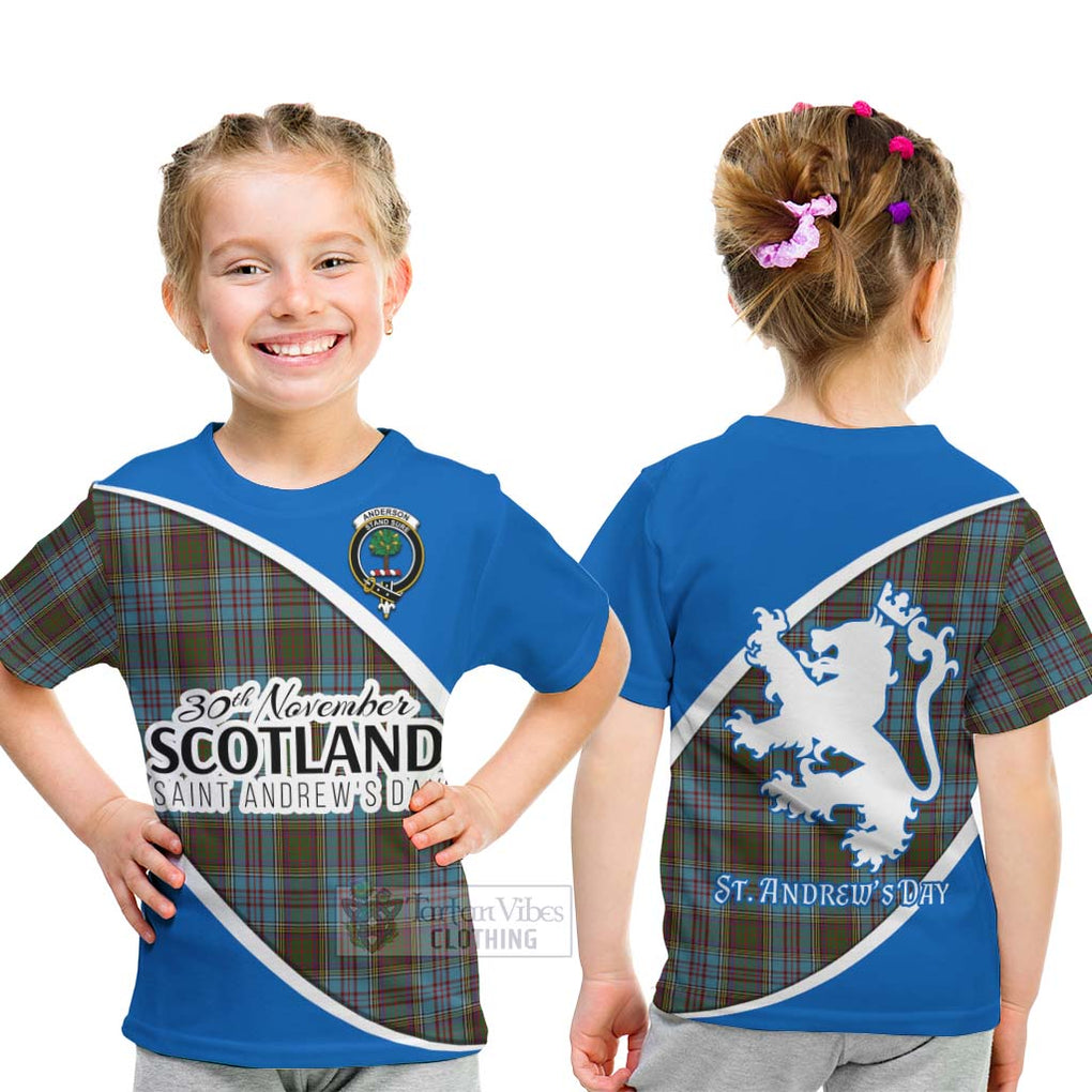 Tartan Vibes Clothing Anderson Family Crest Tartan Kid T-Shirt Celebrate Saint Andrew's Day in Style