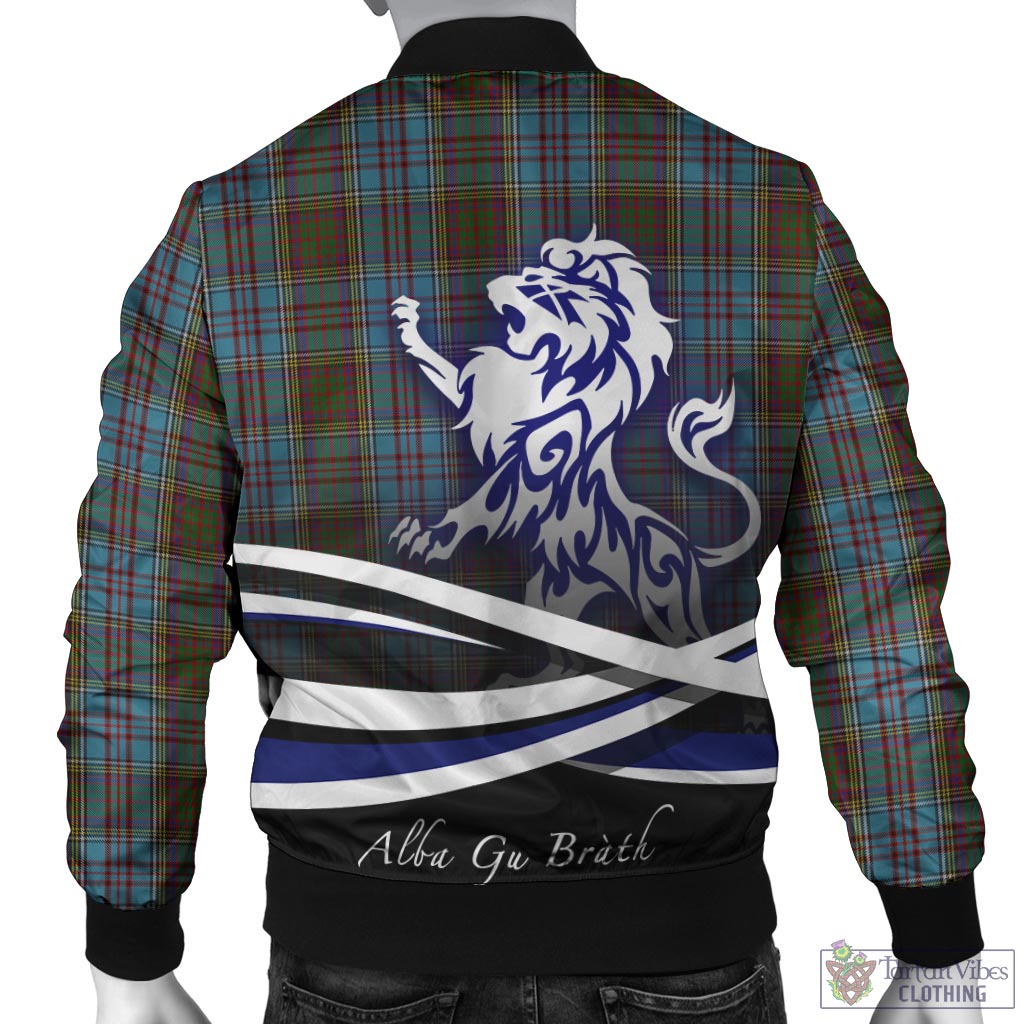 Tartan Vibes Clothing Anderson Tartan Bomber Jacket with Alba Gu Brath Regal Lion Emblem