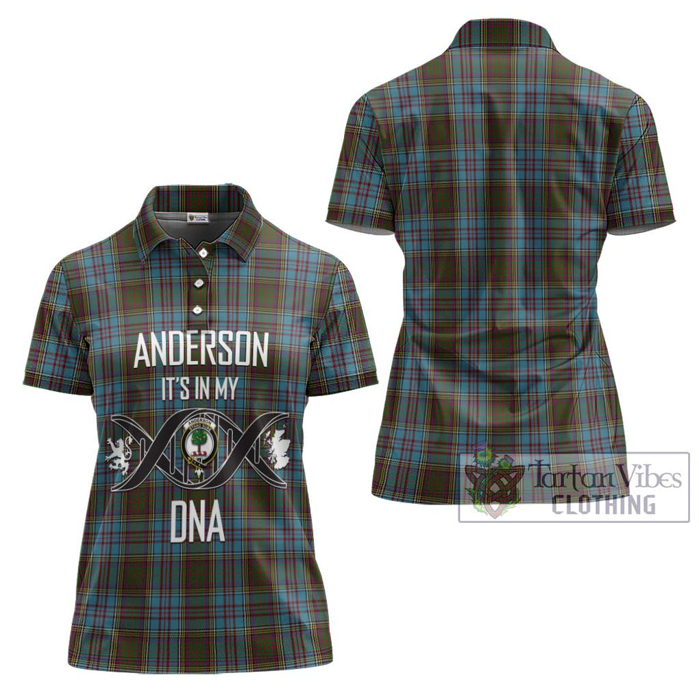 Anderson Tartan Women's Polo Shirt with Family Crest DNA In Me Style - Tartanvibesclothing Shop