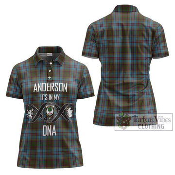 Anderson Tartan Women's Polo Shirt with Family Crest DNA In Me Style