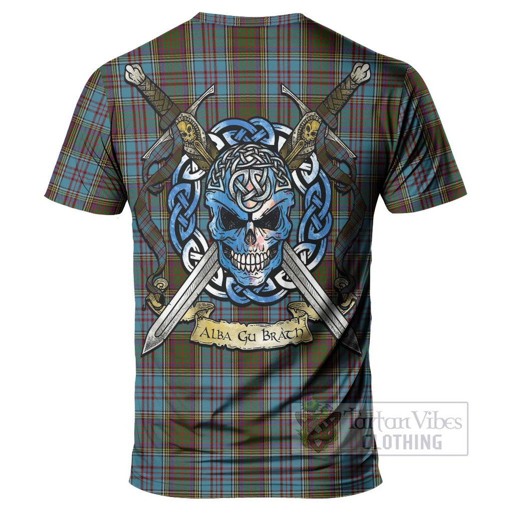 Tartan Vibes Clothing Anderson Tartan T-Shirt with Family Crest Celtic Skull Style