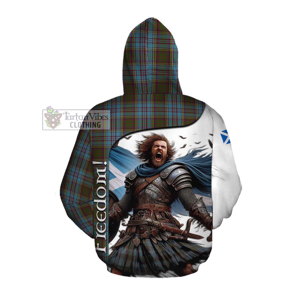 Tartan Vibes Clothing Anderson Crest Tartan Cotton Hoodie Inspired by the Freedom of Scottish Warrior