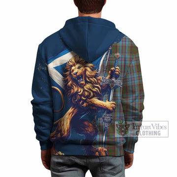 Anderson Tartan Family Crest Hoodie with Scottish Majestic Lion