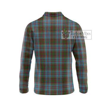 Anderson Tartan Long Sleeve Polo Shirt with Family Crest DNA In Me Style