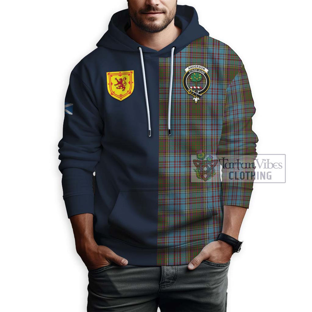 Tartan Vibes Clothing Anderson Tartan Hoodie with Scottish Lion Royal Arm Half Style