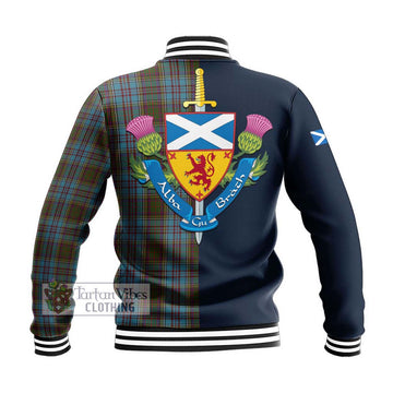 Anderson Tartan Baseball Jacket Alba with Scottish Lion Royal Arm Half Style