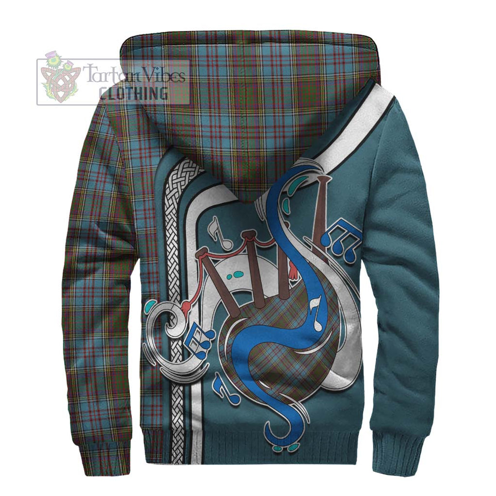 Anderson Tartan Sherpa Hoodie with Epic Bagpipe Style - Tartanvibesclothing Shop