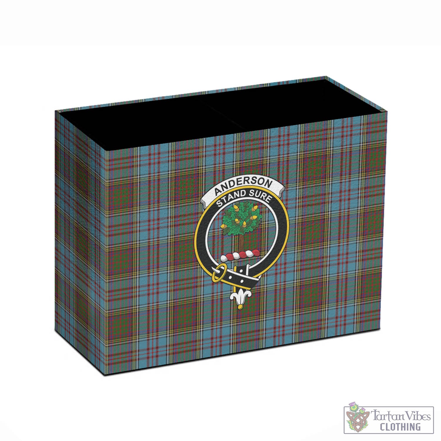 Tartan Vibes Clothing Anderson Tartan Pen Holder with Family Crest