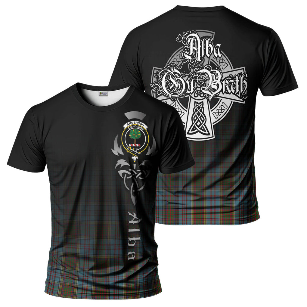 Tartan Vibes Clothing Anderson Tartan T-Shirt Featuring Alba Gu Brath Family Crest Celtic Inspired