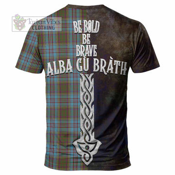 Anderson Tartan Family Crest T-Shirt Alba Gu Brath Be Brave Lion Ancient Style - Tartan Vibes Clothing