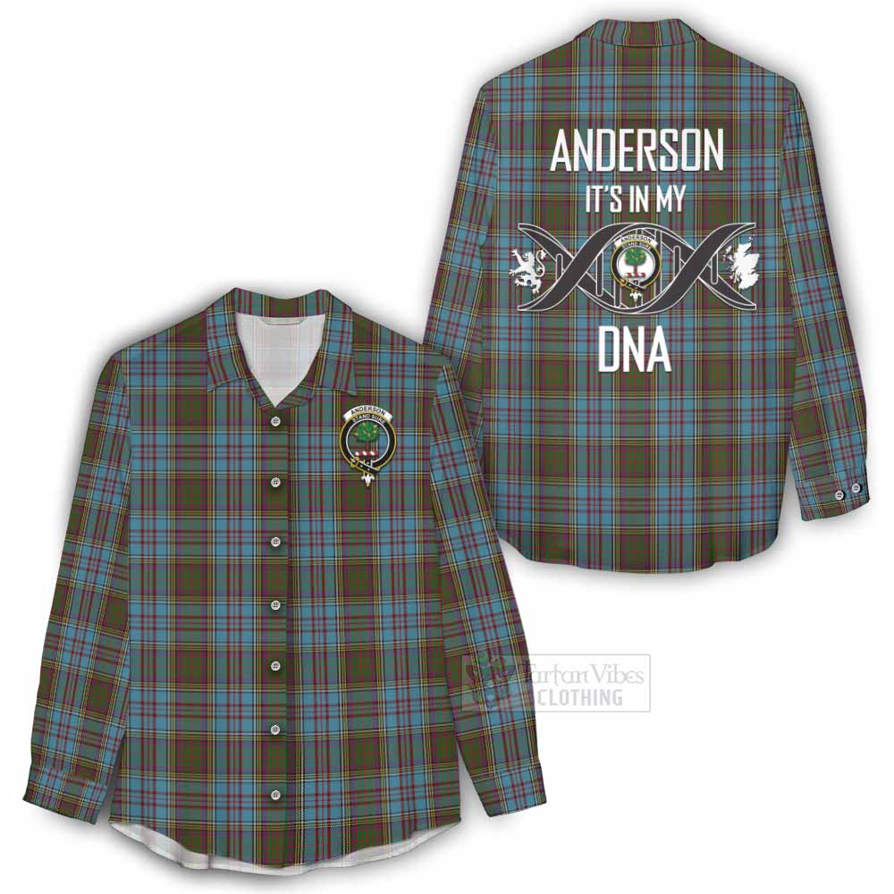 Tartan Vibes Clothing Anderson Tartan Women's Casual Shirt with Family Crest DNA In Me Style